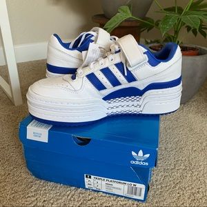 blue adidas triple platform